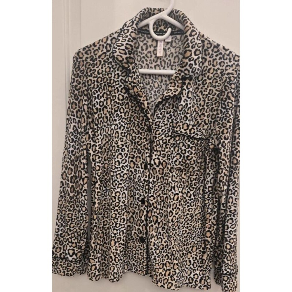 Leopard skin velour joyspun pajamas size8-10